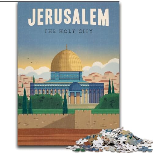 1000-teiliges Puzzle für Erwachsene und Jugendliche, Jerusalem, Spielzeug, Lernspiele, Stressabbau, Eltern-Kind-Interaktion, 50x75cm von ABKMXDKZ