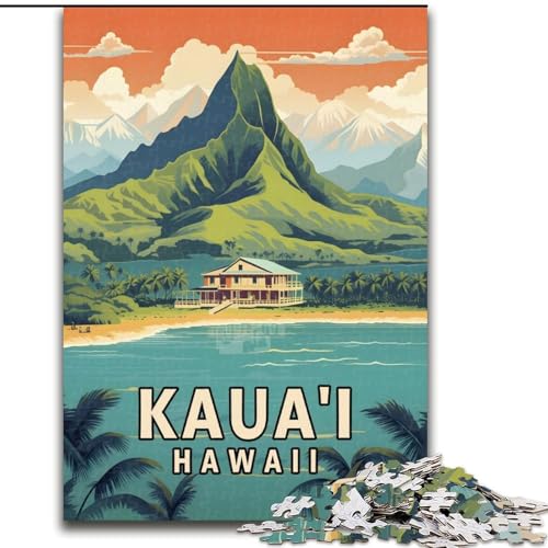 1000-teiliges Puzzle für Erwachsene und Jugendliche, Kauai, Hawaii, Reise, Spielzeug, Lernspiele, Stressabbau, tolle Geschenke und Spielzeuge, 50x75cm von ABKMXDKZ