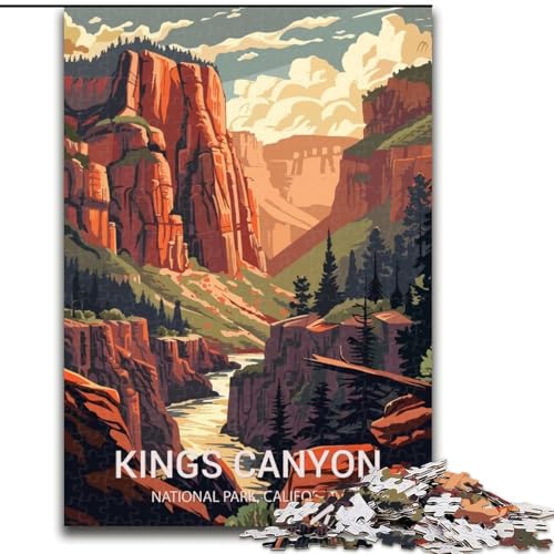 1000-teiliges Puzzle für Erwachsene und Jugendliche, Kings Canyon Nationalpark, anspruchsvolles Spiel und Familienspaß mit vollständig ineinandergreifenden, zufällig geformten Teilen, 50x75cm von ABKMXDKZ