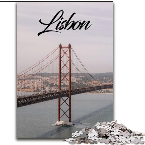 1000-teiliges Puzzle für Erwachsene und Jugendliche, Lissabon, Portugal, für und ab 14 Jahren, pädagogisches Lernspielzeug, Familienspiele, Geburtstagsgeschenk, 50x75cm von ABKMXDKZ