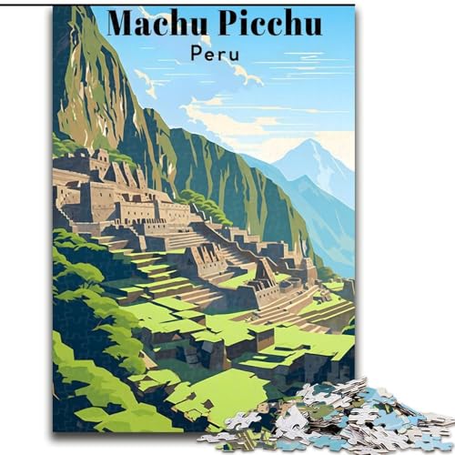 1000-teiliges Puzzle für Erwachsene und Jugendliche, Machu Picchu, Peru-Reise, Familienspiel für und einzigartige Heimdekoration und Geschenke für 14-Jährige, 26x38cm von ABKMXDKZ