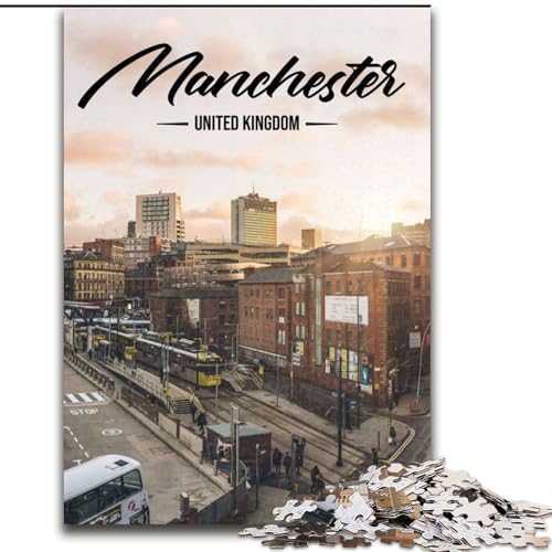 1000-teiliges Puzzle für Erwachsene und Jugendliche, Manchester, für und ab 14 Jahren, pädagogisches Lernspielzeug, Familienspiele, Geburtstagsgeschenk, 26x38cm von ABKMXDKZ