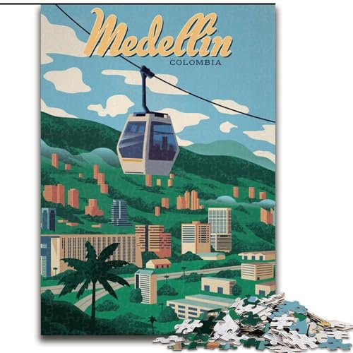 1000-teiliges Puzzle für Erwachsene und Jugendliche, Medellin, Spielzeug, Lernspiele, Stressabbau, tolle Geschenke und Spielzeuge, 26x38cm von ABKMXDKZ