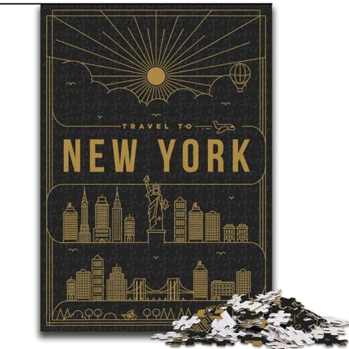 1000-teiliges Puzzle für Erwachsene und Jugendliche, New York City, Spielzeug, Lernspiele, Stressabbau, Eltern-Kind-Interaktion, 50x75cm von ABKMXDKZ