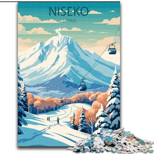1000-teiliges Puzzle für Erwachsene und Jugendliche, Niseko, Japan, anspruchsvolles Spiel und Familienspiel mit vollständig ineinandergreifenden, zufällig geformten Teilen, 26x38cm von ABKMXDKZ