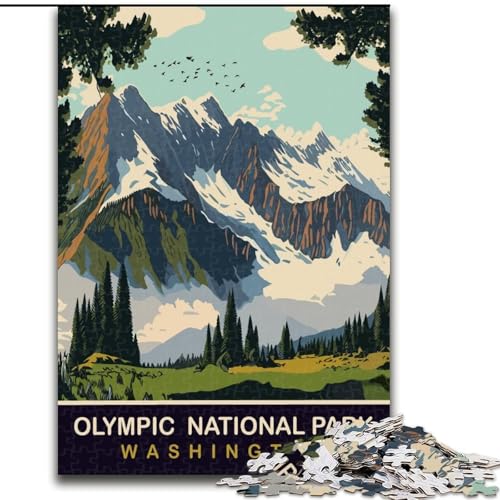 1000-teiliges Puzzle für Erwachsene und Jugendliche, Olympic-Nationalpark, Familienaktivität, einzigartige Heimdekoration und Geschenke für Kinder ab 14 Jahren, 50x75cm von ABKMXDKZ