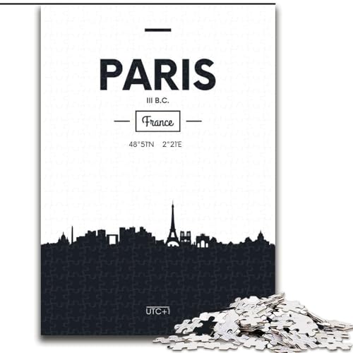 1000-teiliges Puzzle für Erwachsene und Jugendliche, Paris, Frankreich, Spielzeug, Lernspiele, Stressabbau, Eltern-Kind-Interaktion, 50x75cm von ABKMXDKZ