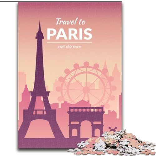 1000-teiliges Puzzle für Erwachsene und Jugendliche, Paris, Frankreich, Spielzeug, Lernspiele, Stressabbau, Eltern-Kind-Interaktion, 50x75cm von ABKMXDKZ