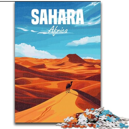 1000-teiliges Puzzle für Erwachsene und Jugendliche, Sahara-Wüste in Afrika, Spielzeug, Lernspiele, Stressabbau, tolle Geschenke und Spielzeuge, 50x75cm von ABKMXDKZ