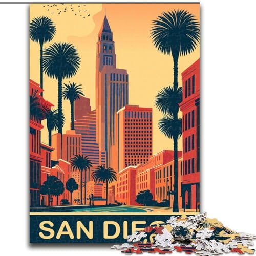 1000-teiliges Puzzle für Erwachsene und Jugendliche, San Diego, anspruchsvolles Spiel und Familienspiel mit vollständig ineinandergreifenden, zufällig geformten Teilen, 26x38cm 1000-teiliges Puzzle für Erwachsene und Jugendliche, San Diego, anspruchsvolles Spiel und Familienspiel mit vollständig ineinandergreifenden, zufällig geformten Teilen, 26x38cm von ABKMXDKZ