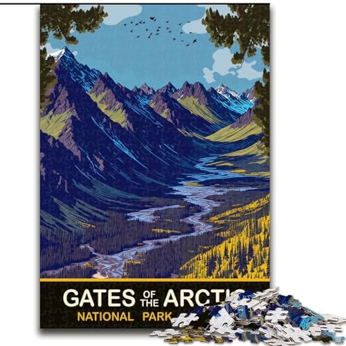 1000-teiliges Puzzle für Erwachsene und Jugendliche, Tore der Arktis, Lernspiel, Herausforderungsspielzeug, verbessert das Gedächtnis, für 14-Jährige, 26x38cm von ABKMXDKZ