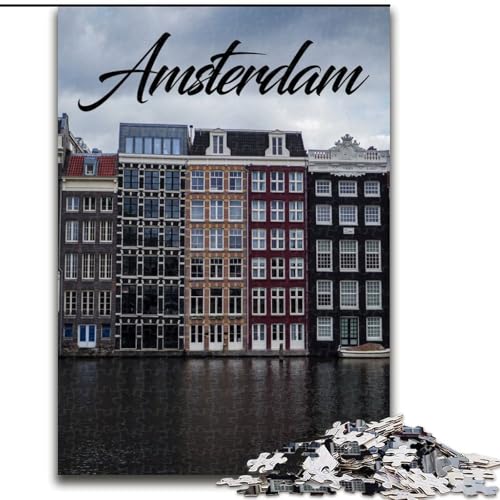 1000-teiliges Puzzle für Jugendliche und Erwachsene, Amsterdam, Lernspiele, Heimdekoration, geeignet für die Schreibtischdekoration, 26x38cm 1000-teiliges Puzzle für Jugendliche und Erwachsene, Amsterdam, Lernspiele, Heimdekoration, geeignet für die Schreibtischdekoration, 26x38cm von ABKMXDKZ