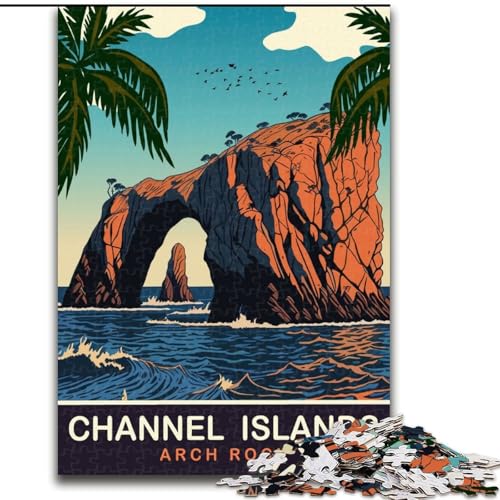 1000-teiliges Puzzle für Jugendliche und Erwachsene, Arch Rock on The Water, Lernspiele, Heimdekoration, geeignet für die Schreibtischdekoration, 50x75cm von ABKMXDKZ