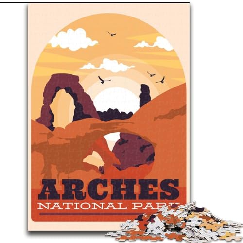 1000-teiliges Puzzle für Jugendliche und Erwachsene, Arches-Nationalpark, Lernspiele, Heimdekoration, geeignet für die Schreibtischdekoration, 26x38cm 1000-teiliges Puzzle für Jugendliche und Erwachsene, Arches-Nationalpark, Lernspiele, Heimdekoration, geeignet für die Schreibtischdekoration, 26x38cm von ABKMXDKZ