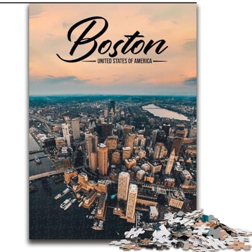 1000-teiliges Puzzle für Jugendliche und Erwachsene, Boston, Lernspiele, Heimdekoration, geeignet für die Schreibtischdekoration, 50x75cm von ABKMXDKZ