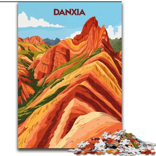 1000-teiliges Puzzle für Jugendliche und Erwachsene, Danxia Wonders, Lernspiele, Heimdekoration, geeignet für die Schreibtischdekoration, 50x75cm 1000-teiliges Puzzle für Jugendliche und Erwachsene, Danxia Wonders, Lernspiele, Heimdekoration, geeignet für die Schreibtischdekoration, 50x75cm von ABKMXDKZ