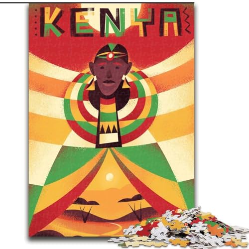 1000-teiliges Puzzle für Jugendliche und Erwachsene, Kenia-Reiseplakat, Lernspiele, Heimdekoration, geeignet für die Schreibtischdekoration, 26x38cm 1000-teiliges Puzzle für Jugendliche und Erwachsene, Kenia-Reiseplakat, Lernspiele, Heimdekoration, geeignet für die Schreibtischdekoration, 26x38cm von ABKMXDKZ