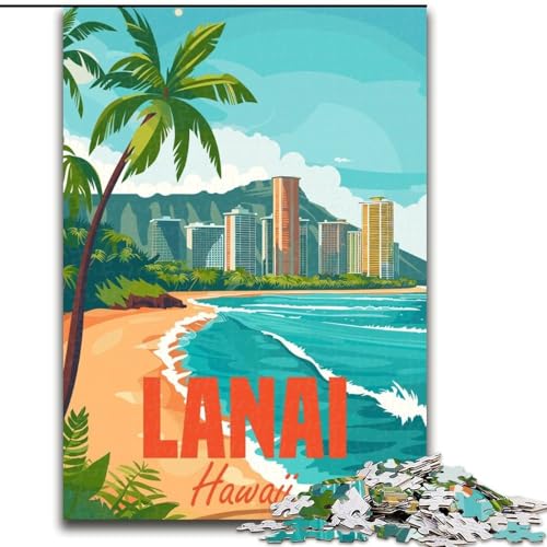 1000-teiliges Puzzle für Jugendliche und Erwachsene, Lanai Island, Hawaii, Lernspiele, Heimdekoration, geeignet für die Schreibtischdekoration, 26x38cm von ABKMXDKZ