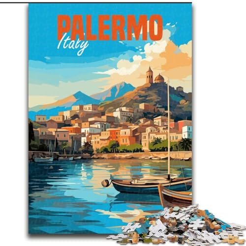 1000-teiliges Puzzle für Jugendliche und Erwachsene, Palermo, Italien, Lernspiele, Heimdekoration, geeignet für die Schreibtischdekoration, 50x75cm von ABKMXDKZ