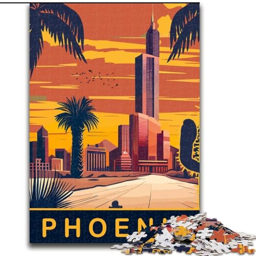 1000-teiliges Puzzle für Jugendliche und Erwachsene, Phoenix, Lernspiele, Heimdekoration, geeignet für die Schreibtischdekoration, 26x38cm von ABKMXDKZ