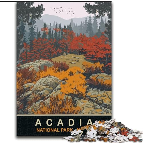 1000-teiliges Puzzle für Teenager, Acadia-Nationalpark, Spielzeug, Lernspiele, Stressabbau, Eltern-Kind-Interaktion, 50x75cm von ABKMXDKZ