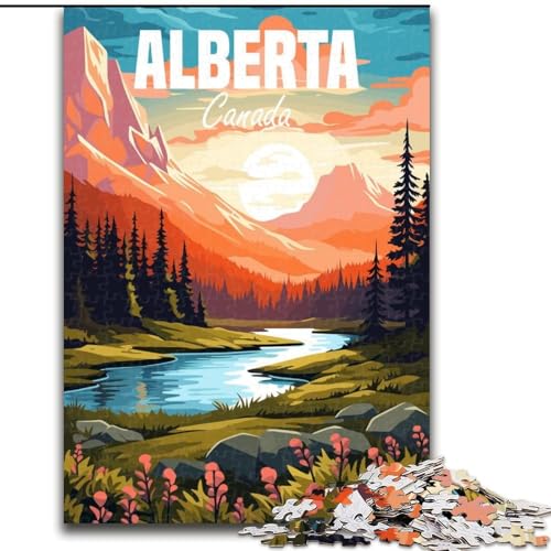 1000-teiliges Puzzle für Teenager, Alberta, Kanada, Reisen, Spielzeug, Lernspiele, Stressabbau, Eltern-Kind-Interaktion, 50x75cm von ABKMXDKZ