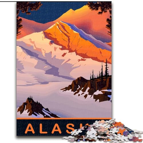1000-teiliges Puzzle für Teenager, Bergkette in Alaska, Spielzeug, Lernspiele, Stressabbau, Eltern-Kind-Interaktion, 26x38cm von ABKMXDKZ