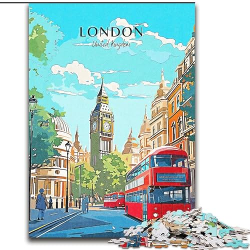 1000-teiliges Puzzle für Teenager, Big Ben, London, Reisen, Spielzeug, Lernspiele, Stressabbau, Eltern-Kind-Interaktion, 50x75cm von ABKMXDKZ