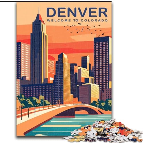 1000-teiliges Puzzle für Teenager, Denver, Spielzeug, Lernspiele, Stressabbau, Eltern-Kind-Interaktion, 50x75cm von ABKMXDKZ