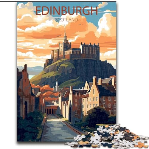 1000-teiliges Puzzle für Teenager, Edinburgh, für Kinder ab 14 Jahren, Lernspiel, Herausforderung, Spielzeug, Geschenk zum Geburtstag, 50x75cm von ABKMXDKZ