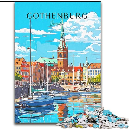 1000-teiliges Puzzle für Teenager, Göteborg, Schweden, Reise, Spielzeug, Lernspiele, Stressabbau, Eltern-Kind-Interaktion, 26x38cm von ABKMXDKZ