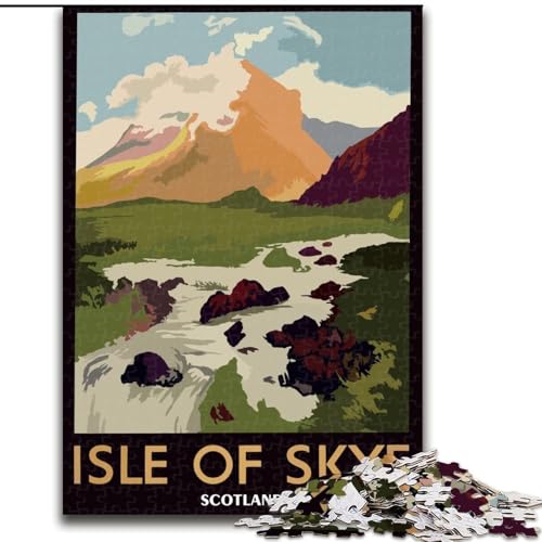 1000-teiliges Puzzle für Teenager, Isle of Skye, Schottland, Kunst, Spielzeug, Lernspiele, Stressabbau, Eltern-Kind-Interaktion, 26x38cm von ABKMXDKZ