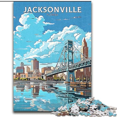 1000-teiliges Puzzle für Teenager, Jacksonville, Florida, Spielzeug, Lernspiele, Stressabbau, Eltern-Kind-Interaktion, 50x75cm von ABKMXDKZ