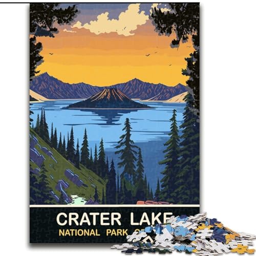 1000-teiliges Puzzle für Teenager, Kratersee, Spielzeug, Lernspiele, Stressabbau, Eltern-Kind-Interaktion, 50x75cm von ABKMXDKZ