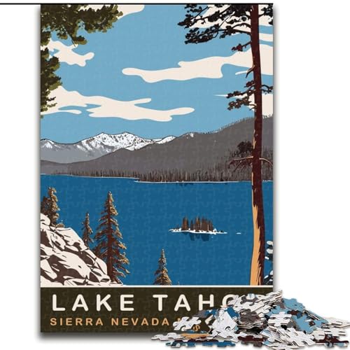 1000-teiliges Puzzle für Teenager, Lake Tahoe, für Kinder ab 14 Jahren, Lernspiel, Herausforderung, Spielzeug, Geschenk zum Geburtstag, 26x38cm von ABKMXDKZ
