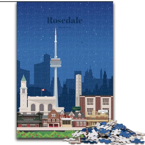 1000-teiliges Puzzle für Teenager, Rosedale in Toronto, Spielzeug, Lernspiele, Stressabbau, Eltern-Kind-Interaktion, 26x38cm von ABKMXDKZ
