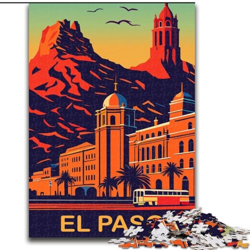 1000-teiliges Puzzle für Teenager, Sonnenuntergang in EL Paso, Spielzeug, Lernspiele, Stressabbau, Eltern-Kind-Interaktion, 26x38cm von ABKMXDKZ