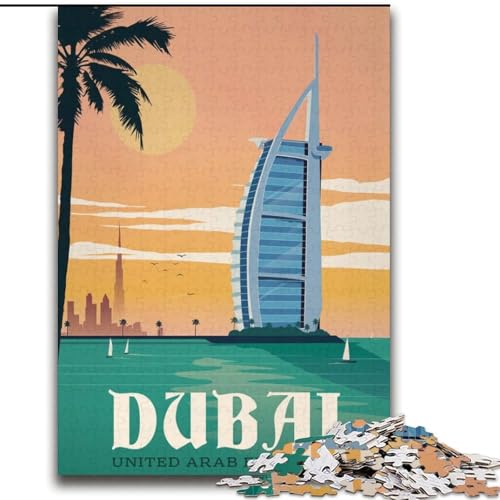 2000-teiliges Puzzle Dubai, für Kinder ab 14 Jahren Jedes Teil ist einzigartig – lustiges und herausforderndes Spiel für die ganze Familie Tolles Geschenk 70x100cm von ABKMXDKZ