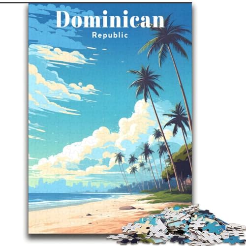 2000-teiliges Puzzle Reise in die Dominikanische Republik, für Kinder ab 14 Jahren, jedes Teil ist einzigartig – lustiges und herausforderndes Spiel für die ganze Familie, tolles Geschenk, 70x100cm von ABKMXDKZ