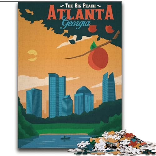 2000-teiliges Puzzle für Erwachsene und Jugendliche, Atlanta, für Lernspiele, Herausforderungsspielzeug, zur Verbesserung des Gedächtnisses, für 14-Jährige, 70x100cm von ABKMXDKZ