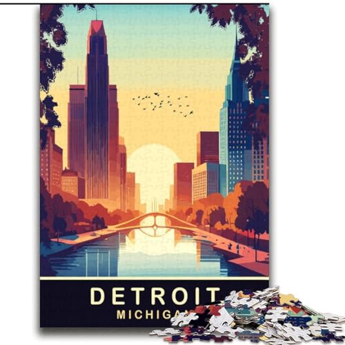 2000-teiliges Puzzle für Erwachsene und Jugendliche, Detroit, Michigan, Spielzeug, Lernspiele, Stressabbau, Eltern-Kind-Interaktion, 70x100cm von ABKMXDKZ