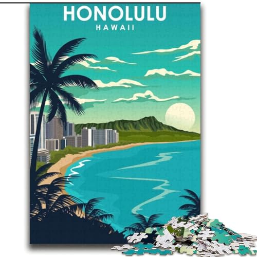 2000-teiliges Puzzle für Erwachsene und Jugendliche, Honolulu, Hawaii, Reise, Spielzeug, Lernspiele, Stressabbau, Eltern-Kind-Interaktion, 70x100cm von ABKMXDKZ