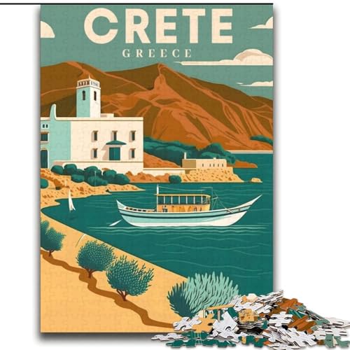 2000-teiliges Puzzle für Erwachsene und Jugendliche, Kreta, Griechenland, anspruchsvolles Spiel und Familienspiel mit vollständig ineinandergreifenden, zufällig geformten Teilen, 70x100cm von ABKMXDKZ