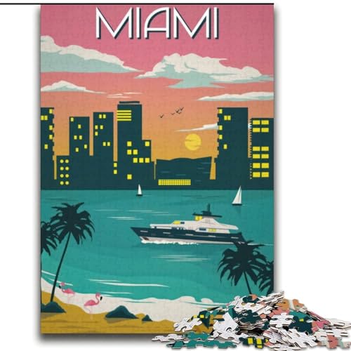 2000-teiliges Puzzle für Erwachsene und Jugendliche, Miami, Florida, Reisekunst, Spielzeug, Lernspiele, Stressabbau, tolle Geschenke und Spielzeuge, 70x100cm von ABKMXDKZ