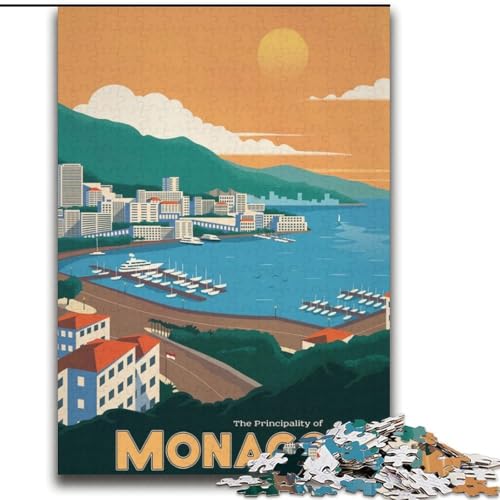 2000-teiliges Puzzle für Erwachsene und Jugendliche, Monaco, Spielzeug, Lernspiele, Stressabbau, Eltern-Kind-Interaktion, 70x100cm von ABKMXDKZ