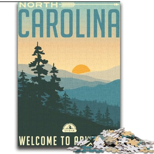 2000-teiliges Puzzle für Erwachsene und Jugendliche, North Carolina, Spielzeug, Lernspiele, Stressabbau, Eltern-Kind-Interaktion, 70x100cm von ABKMXDKZ