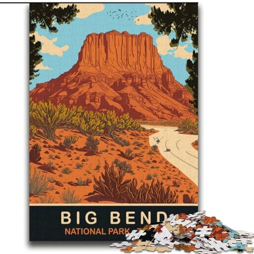 2000-teiliges Puzzle für Jugendliche und Erwachsene, Big Bend, Texas, Lernspiele, Heimdekoration, geeignet für die Schreibtischdekoration, 70x100cm von ABKMXDKZ