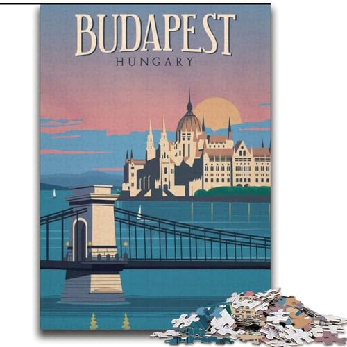 2000-teiliges Puzzle für Teenager, Budapest, für Kinder ab 14 Jahren, Lernspiel, Herausforderung, Spielzeug, Geschenk zum Geburtstag, 70x100cm von ABKMXDKZ