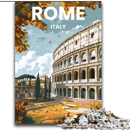 2000-teiliges Puzzle für Teenager, Geschenke, Rom, Spielspielzeug, jedes Teil ist einzigartig – anspruchsvolles Familienspiel für Kinder ab 14 Jahren, 70x100cm von ABKMXDKZ