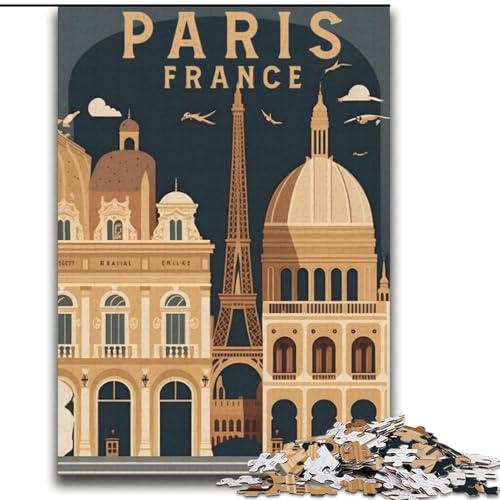 2000-teiliges Puzzle für Teenager, Reiseplakat Paris, Frankreich, Spielzeug, Lernspiele, Stressabbau, Eltern-Kind-Interaktion, 70x100cm von ABKMXDKZ
